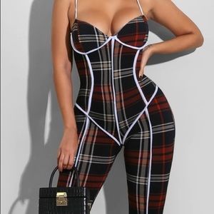 Jumpsuit blk/red/white